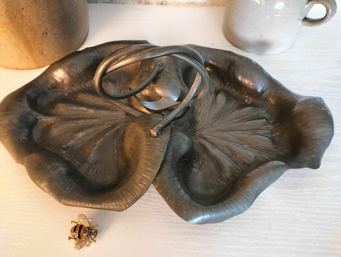 Antique French Art Nouveau Tray, A.E. Chanal, Fruit Bowl, Sweet Bowl, Dresser Accessory photo for sale