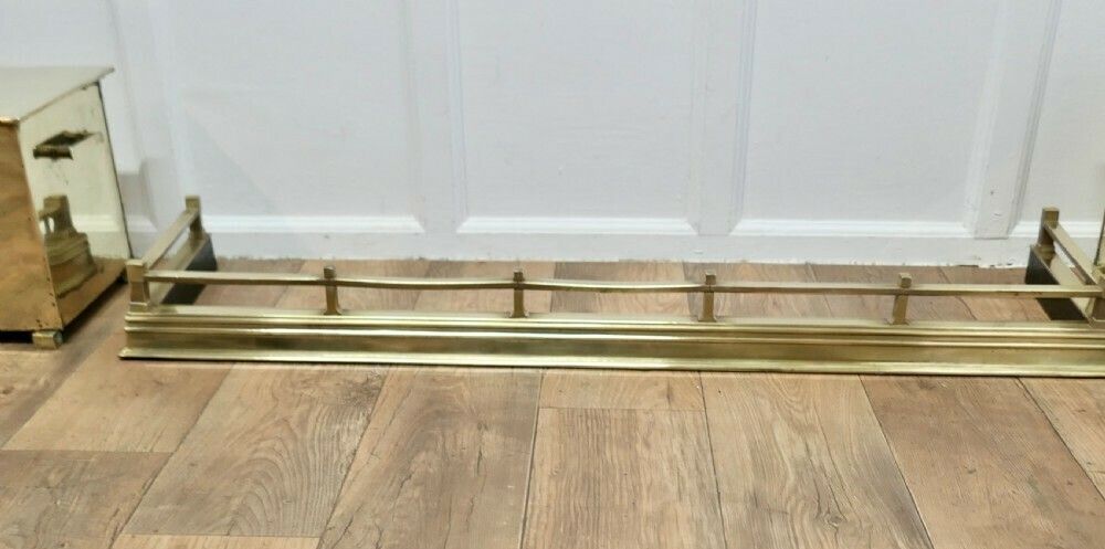 Arts And Crafts Brass Fender With Coal And Log Boxes photo Home Fixtures