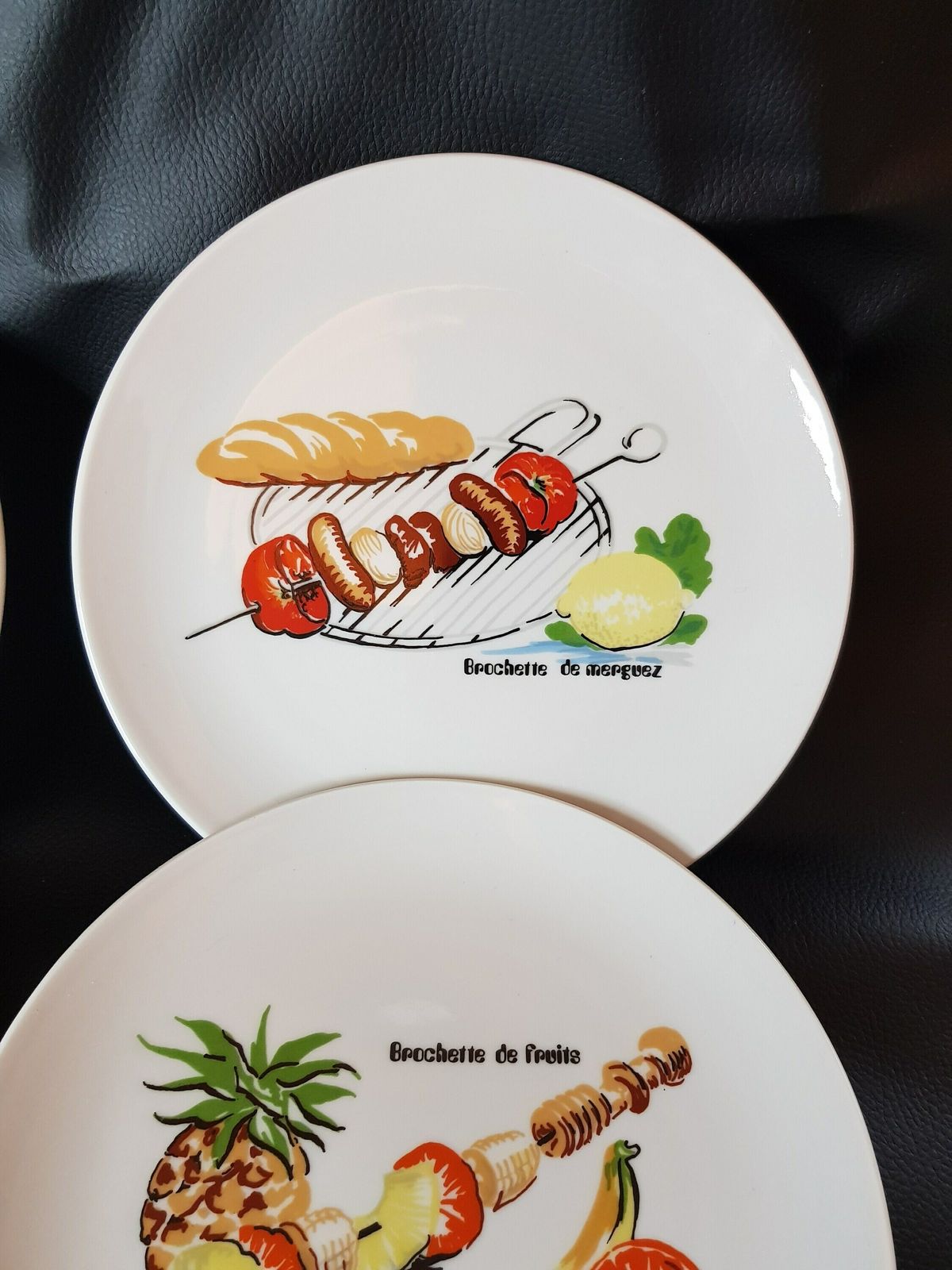 Vintage French Porcelain Side Plates, Six French Bruschetta Plates, Painted Side Plates photo 111.8