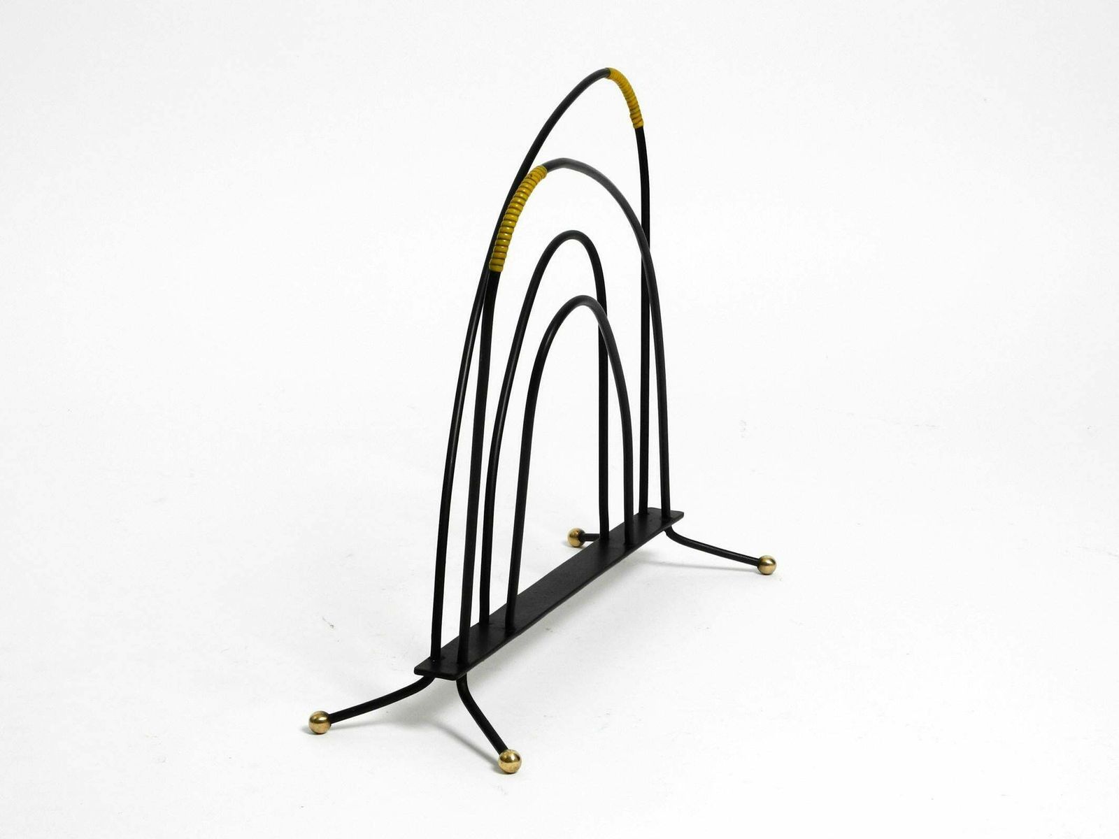 photo buy Extraordinary Mid Century Modern Newspaper And Magazine Stand Made Of Iron