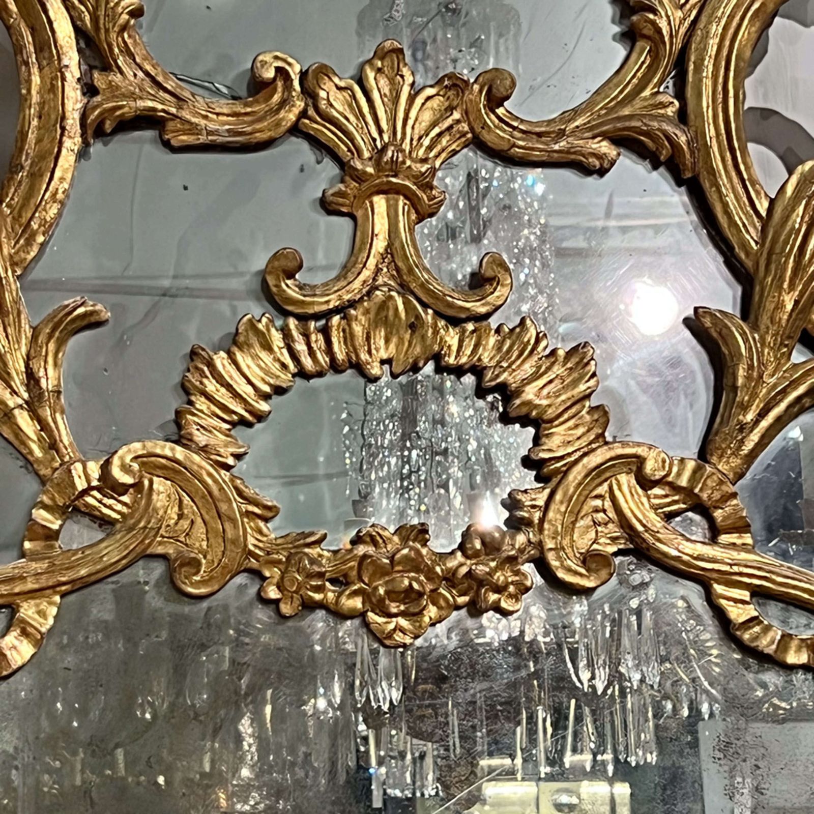 Grand Scale Carved Wood Italian Mid 18th Century Mirror photo for sale