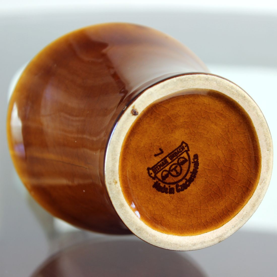 Brown Ceramic Vase By Ditmar Urbach, Czechoslovakia 1960s photo vintage