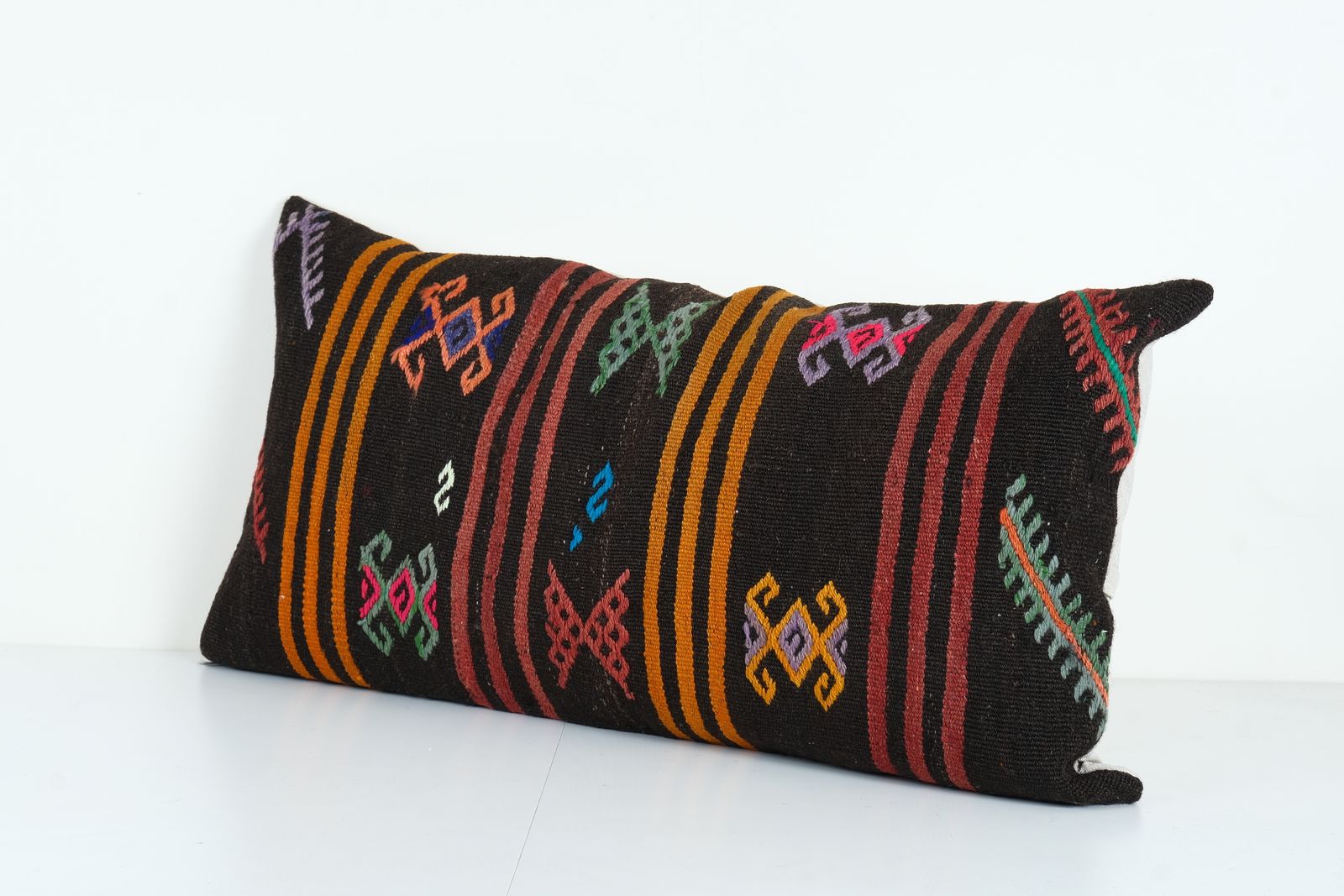 Bohemian Bedding Wool Kilim Pillow Cover Handmade Hippie Pillow, Anatolian King Pillow, Shams Long Pillows For  20'' X 40'' photo furniture