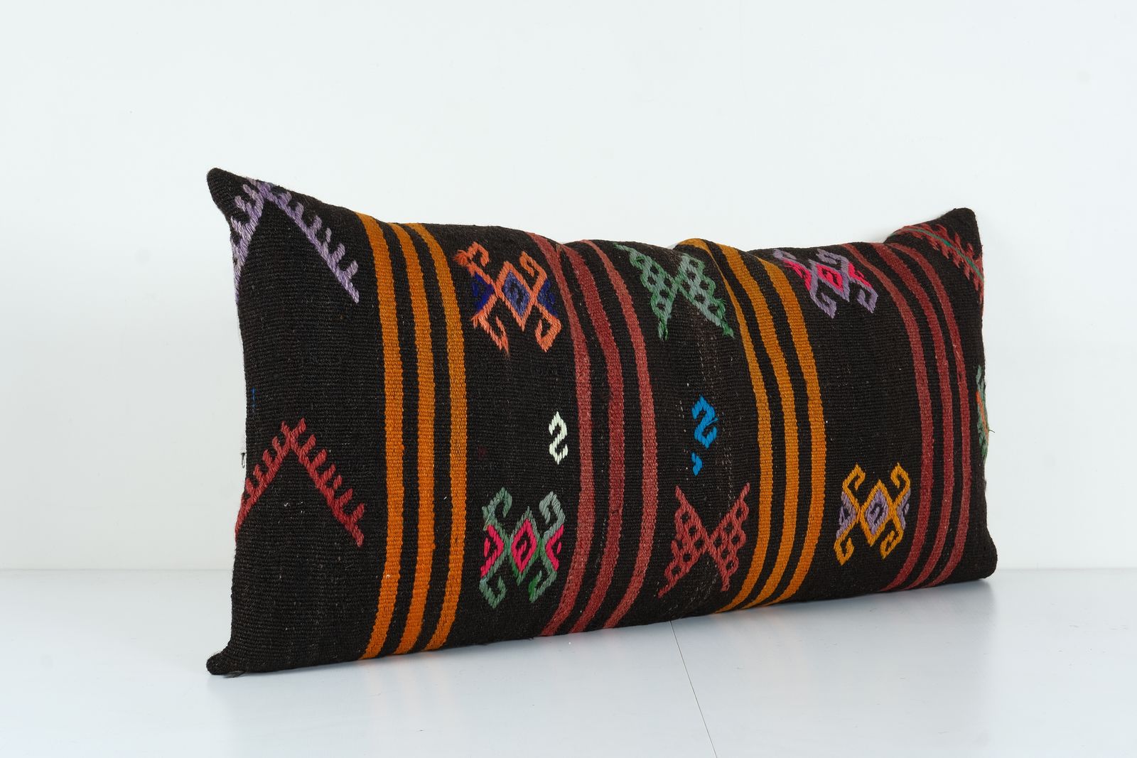 Bohemian Bedding Wool Kilim Pillow Cover Handmade Hippie Pillow, Anatolian King Pillow, Shams Long Pillows For  20'' X 40'' photo Textiles