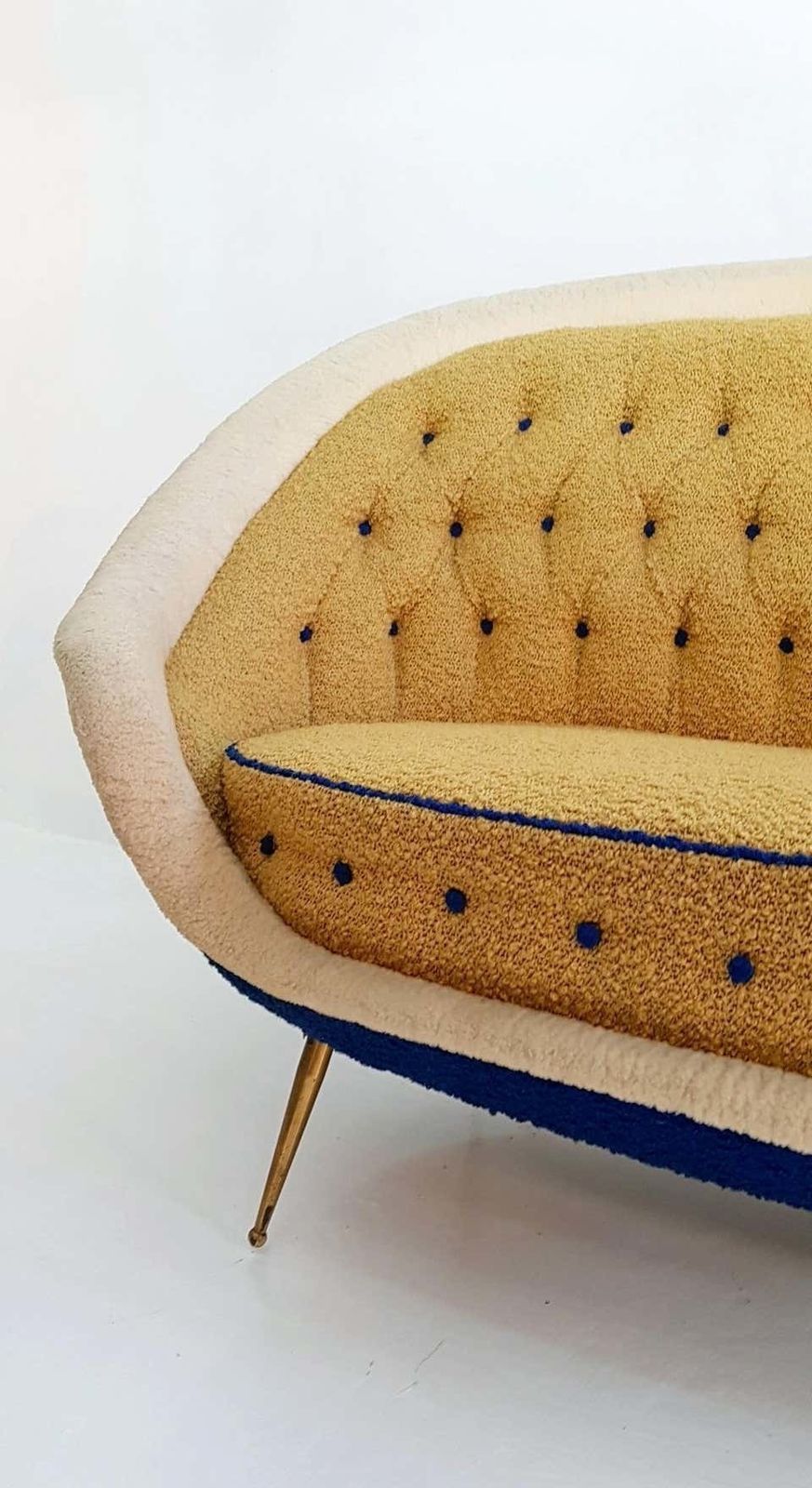 Midcentury Sofa With Brass Spider Legs By Isa Bergamo Italy 1959 photo Furniture