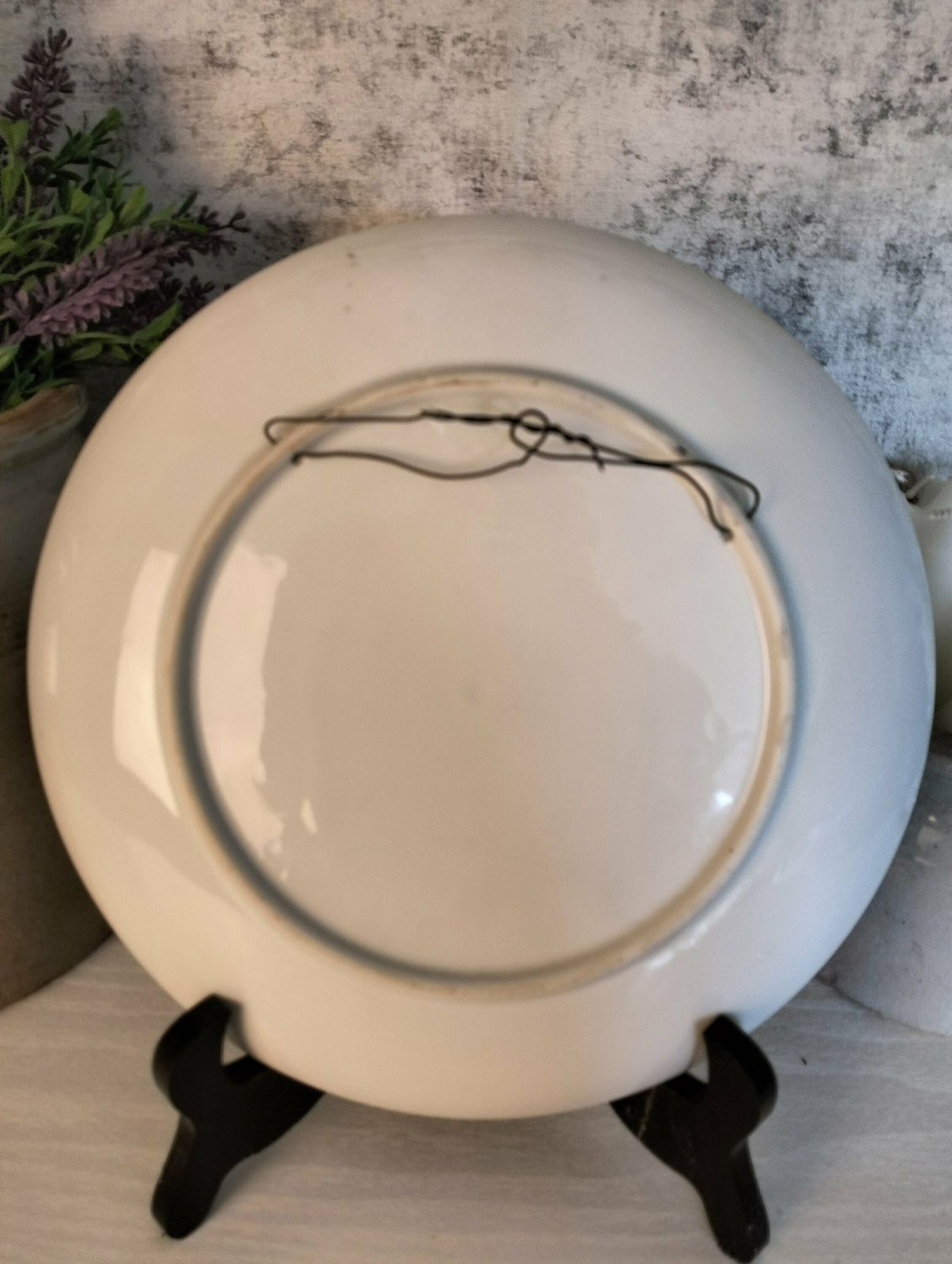 Vintage French Ceramic Wall Plate, Bird Wall Plate, Green White Chinoiserie Plate, French Ceramic photo buy