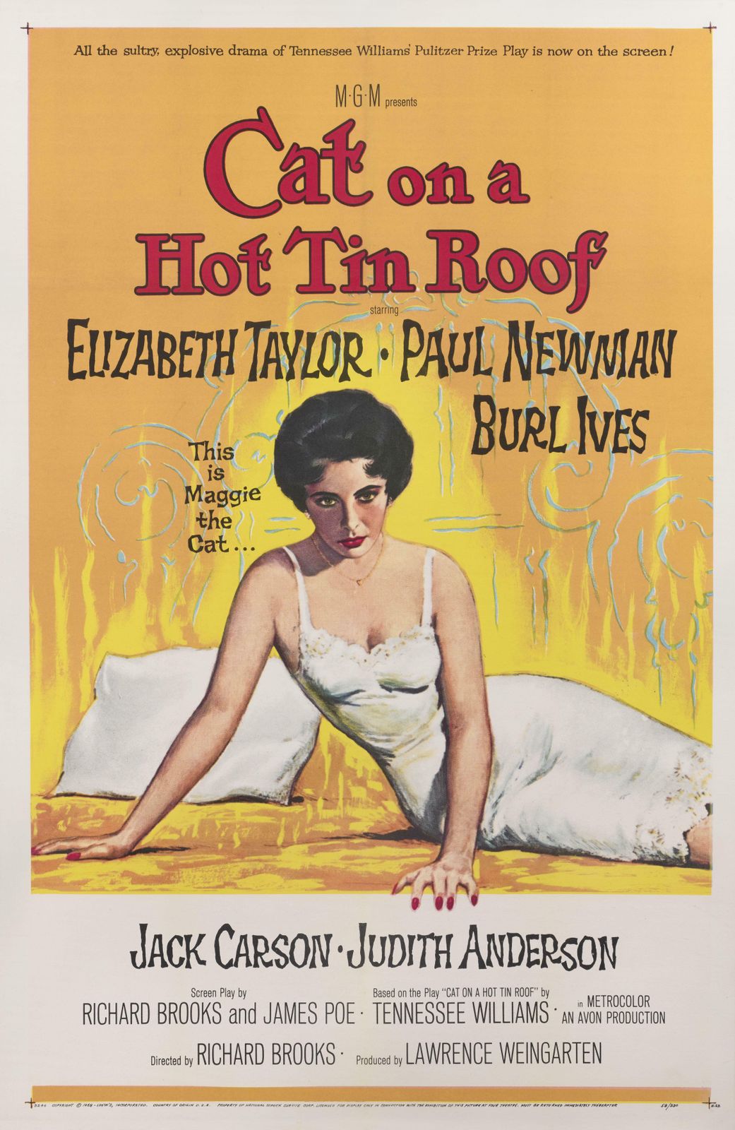 Cat On A Hot Tin Roof, 1950s, Vintage photo for sale