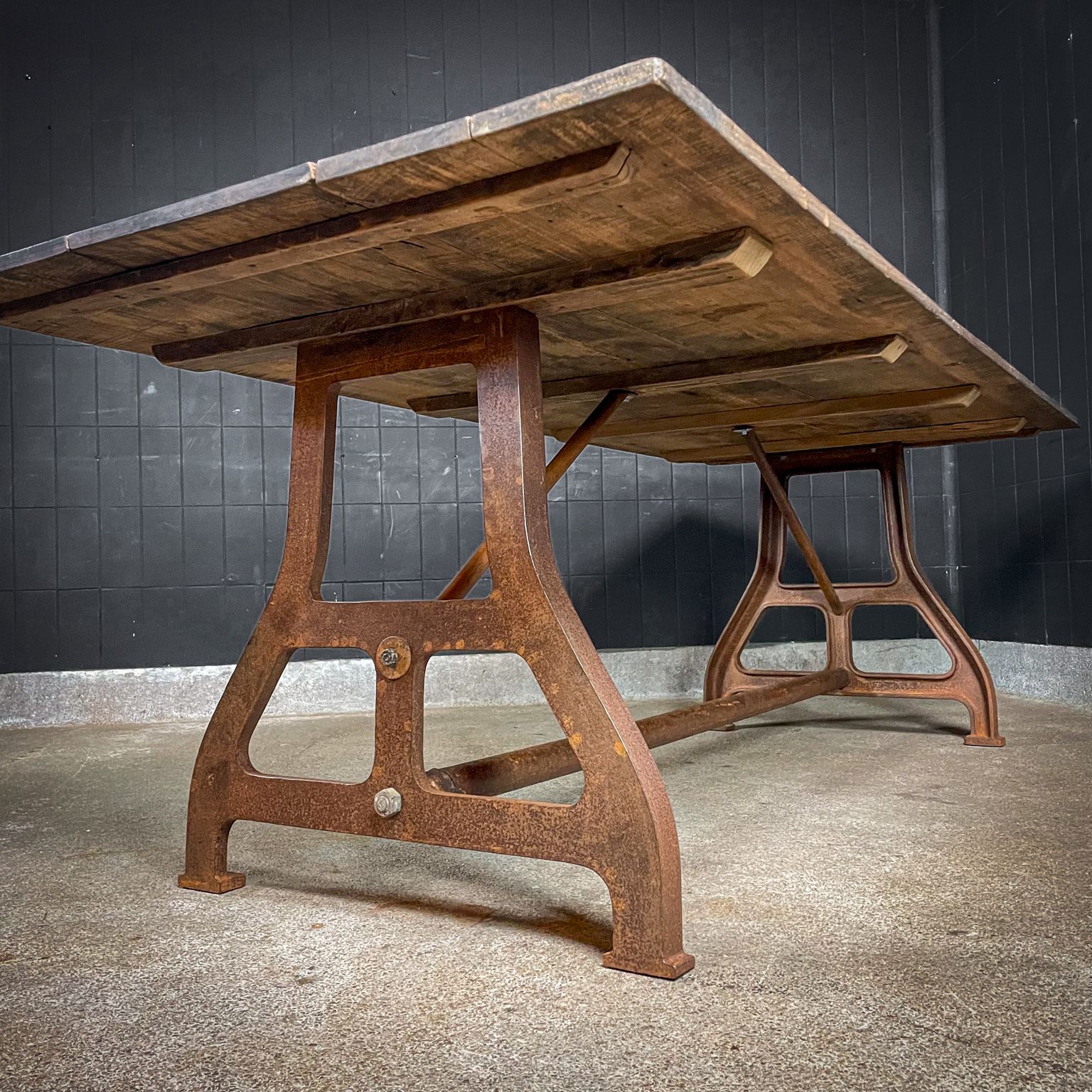 Vivre Crafts Industrial Dining Table – Antique Teak photo Furniture