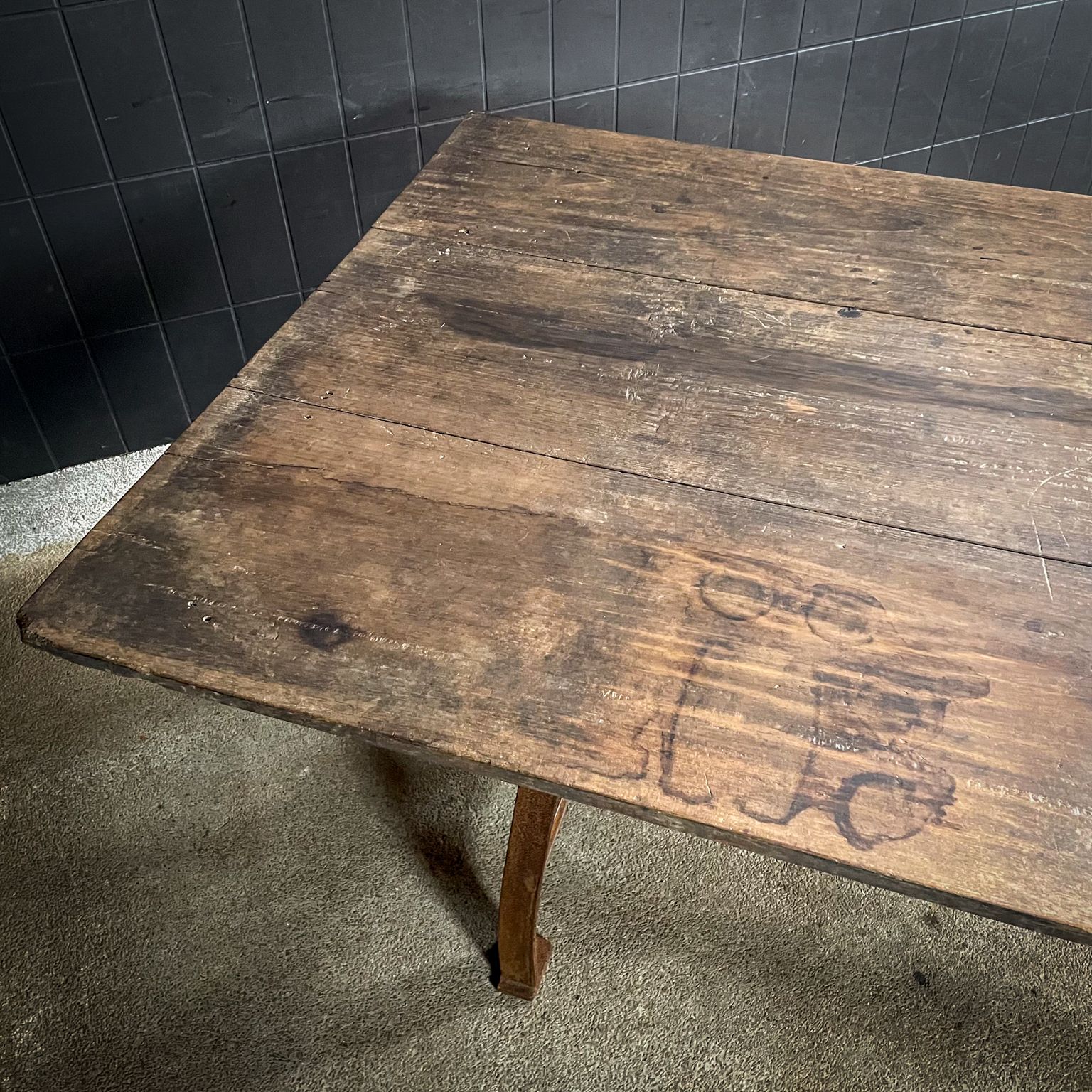 Vivre Crafts Industrial Dining Table – Antique Teak photo vintage