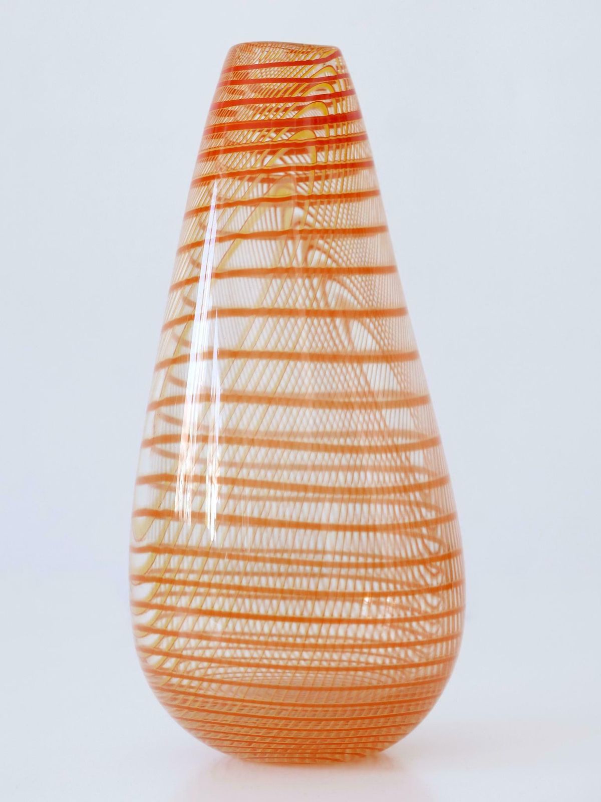 Signed & Limited Edition Art Glass Vase By Olle Brozén For Kosta Boda Sweden photo for sale