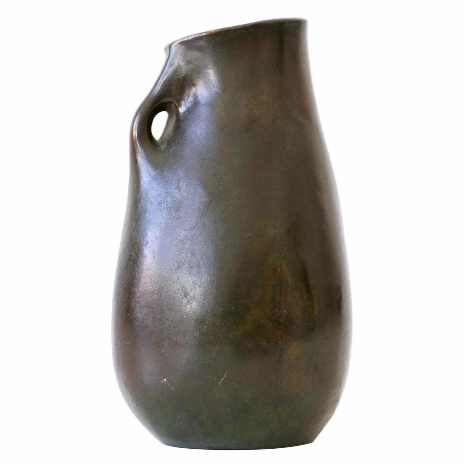 Rare And Elegant Mid Century Modern Bronze Vase Germany 1960s Signed: Rnr