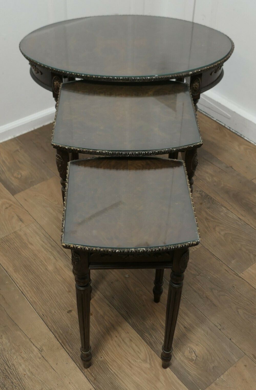 Decorative Burr Walnut Nest Of Three Tables photo furniture