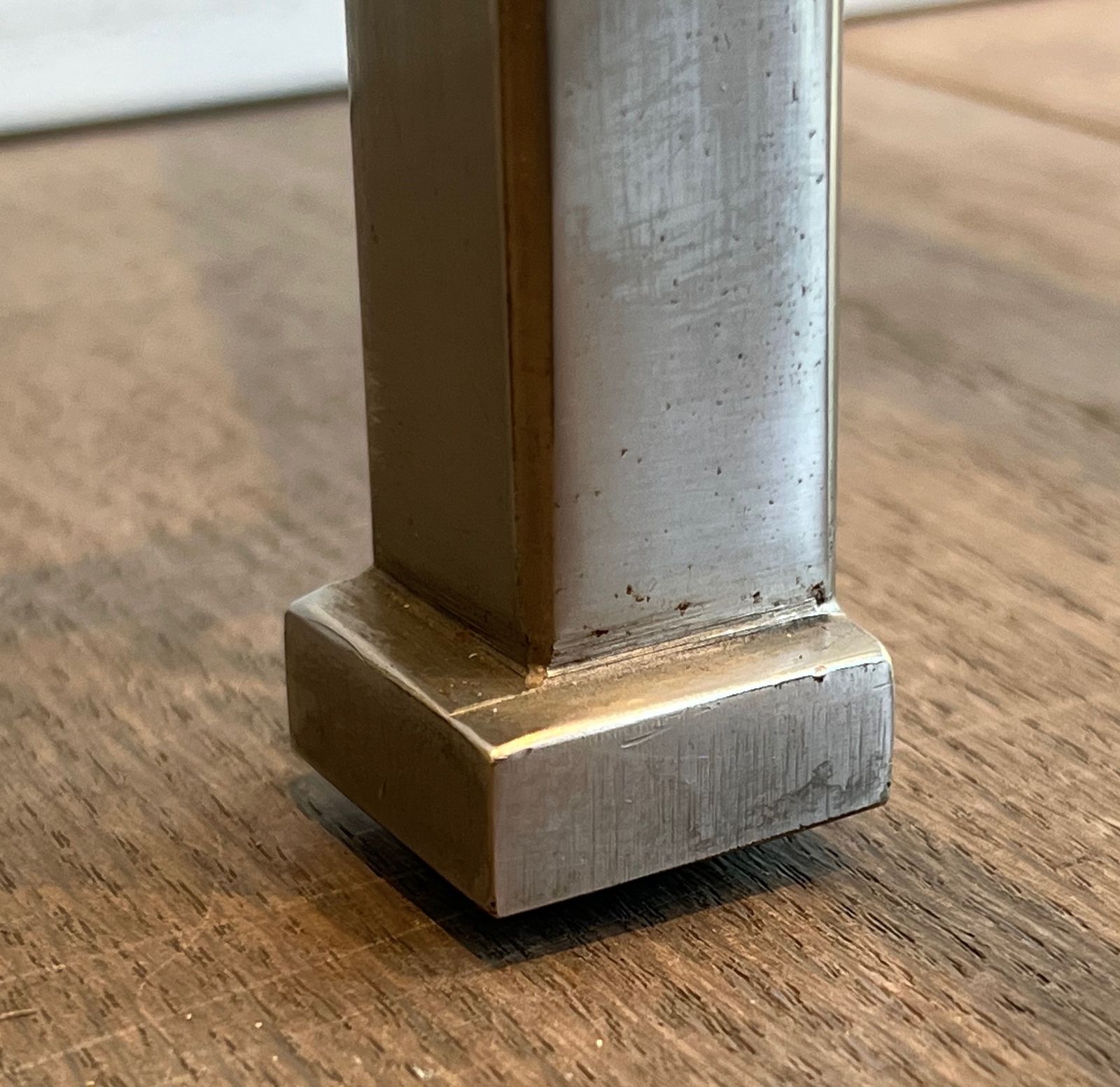 photo buy Pair Of Brushed Steel Sofa Ends By Guy Lefèvre For Maison Jansen