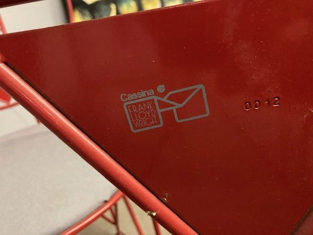 photo for sale Cassina Chairs And Table From The 1980s, Designer Frank Lloyd Wright, Modern Antiques. Sign