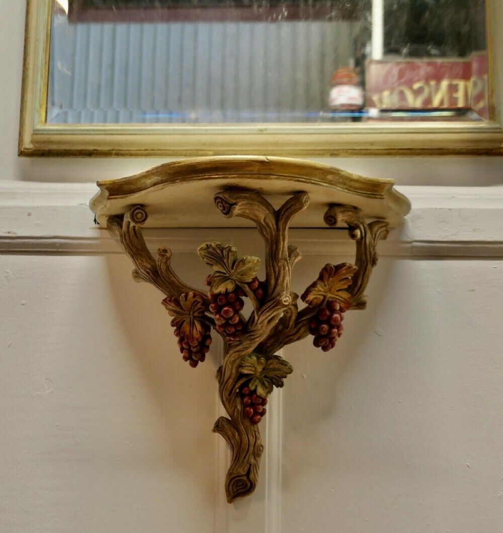 Carved And Painted Console Mirror And Shelf photo 1500.0