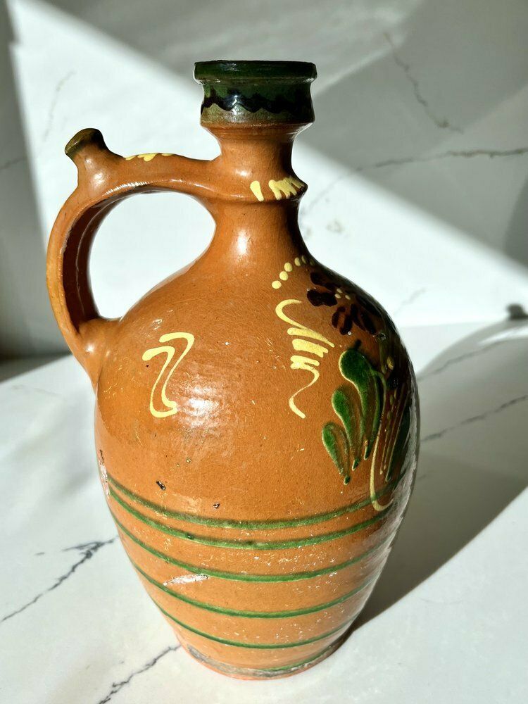 photo furniture Vintage Hand Painted Polish Earthen Wear Pot