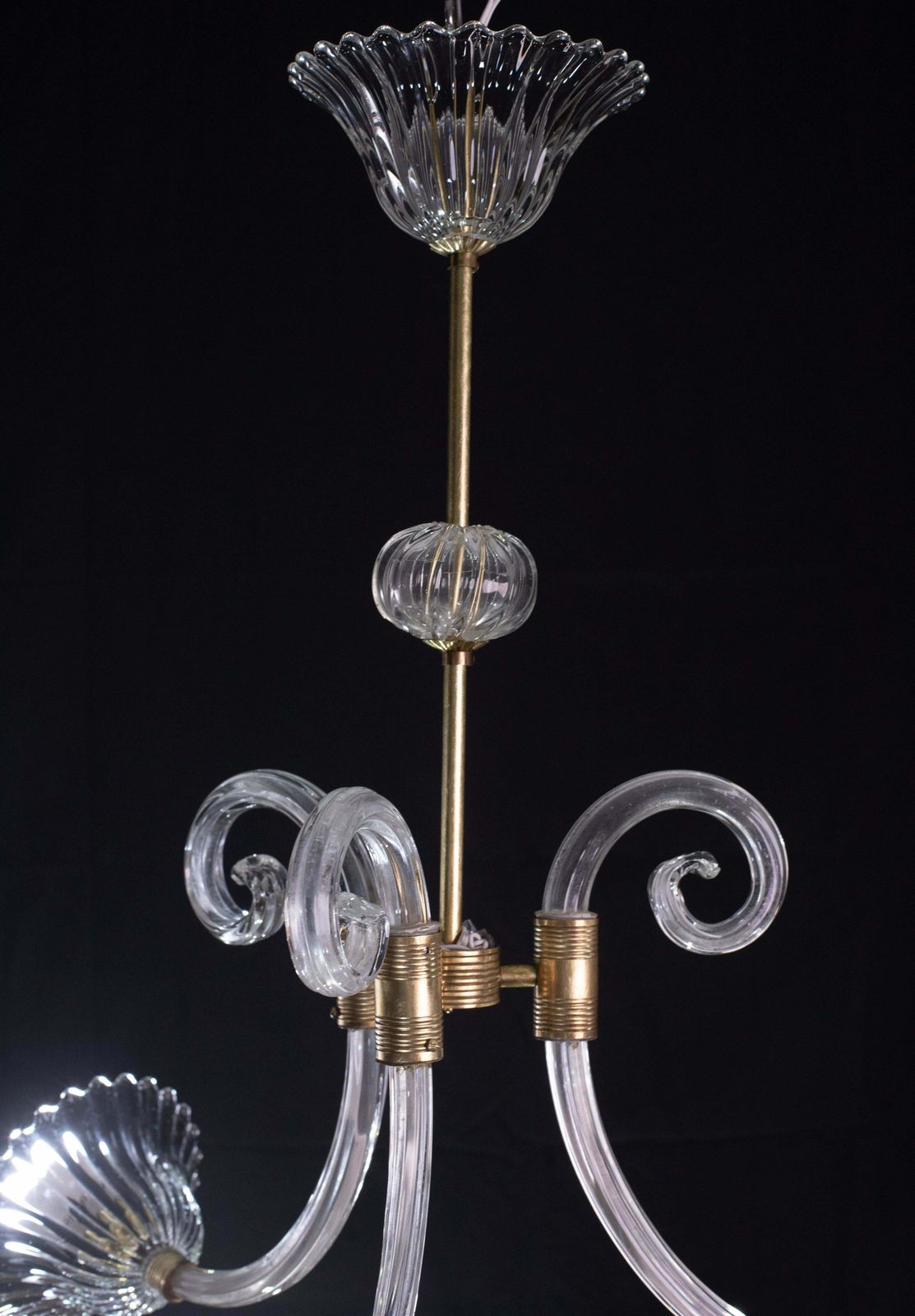 Elegant Art Decò Chandelier By Barovier E Toso, 1940s photo vintage