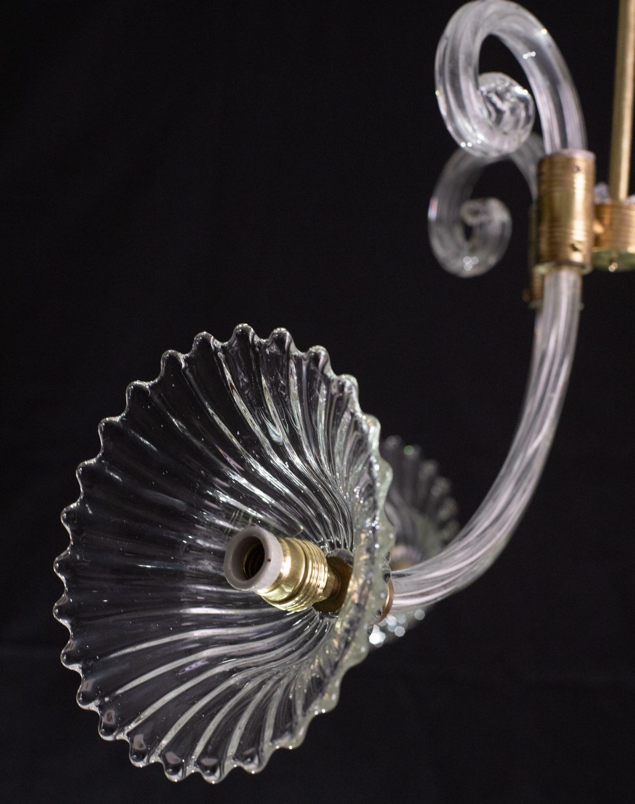 photo for sale Elegant Art Decò Chandelier By Barovier E Toso, 1940s
