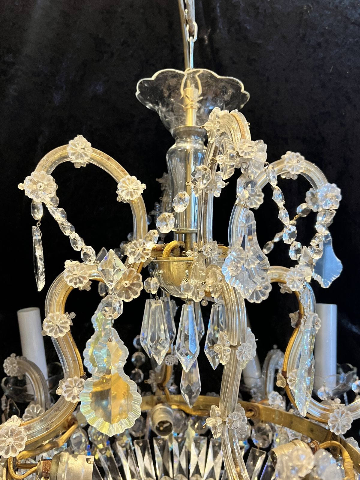 A Pair Of  Italian Twelve Light Antique Marie Theresa Chandeliers (We Have Four In Total Of These) photo buy