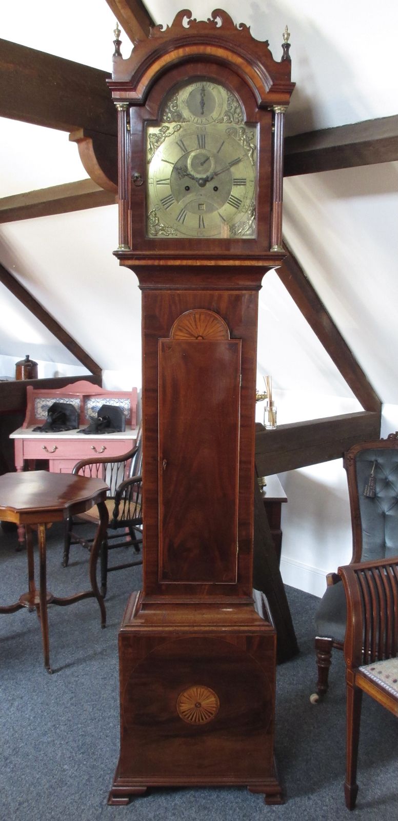 Baron Bruno Schroder Mahogany Long Case Clock By William Warren, Royston, Circa 1750