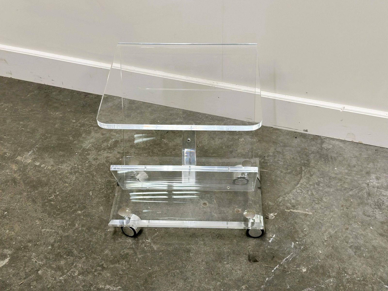 Vintage Lucite Magazine Cart, 1980s photo buy
