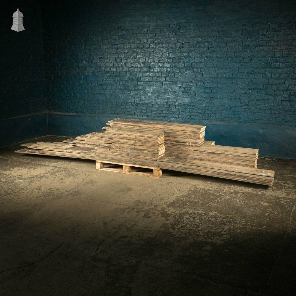 Georgian Pine Floorboards, 8.75" Wide Original Reclaimed Floorboards, Batch Of 32 Square Metres photo for sale