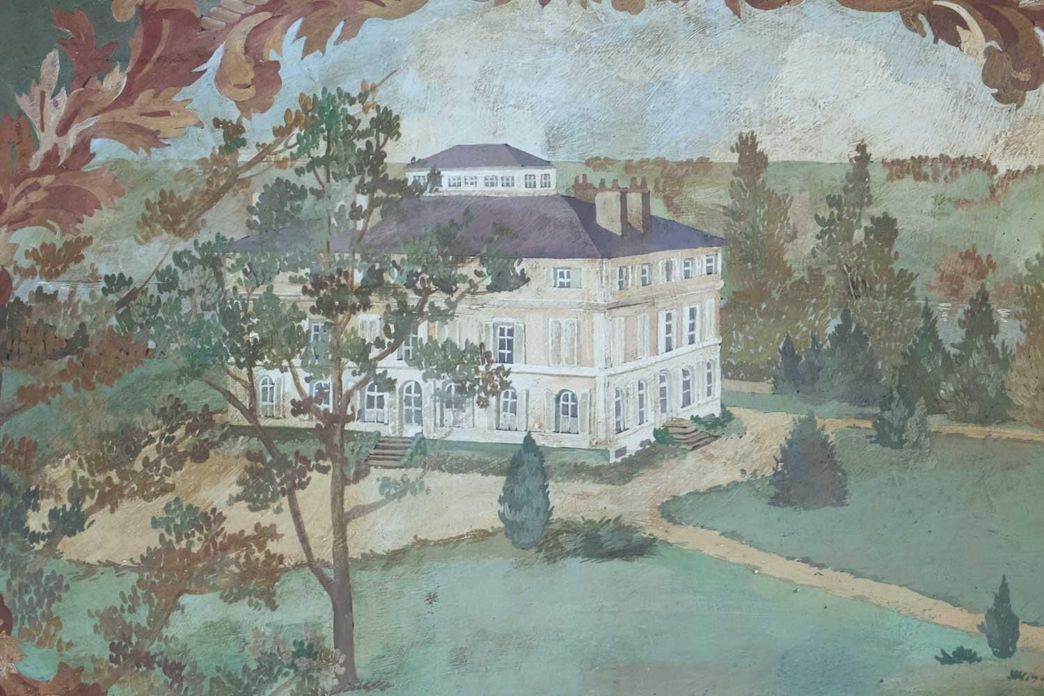 Oil On Canvas 20th Century Of The Chateau De La Marche En Nievre photo for sale