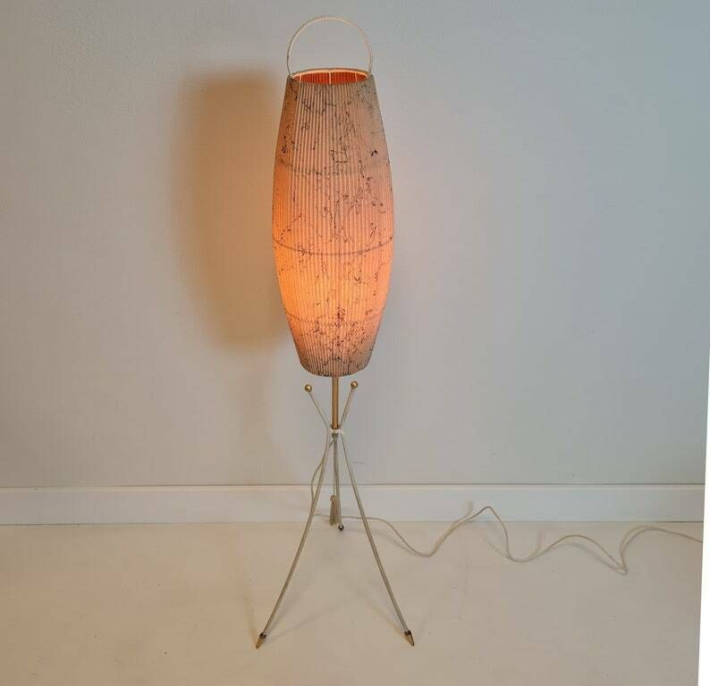 Vintage Mid Century Floor Standing Lamp Chinese Flashlight photo for sale
