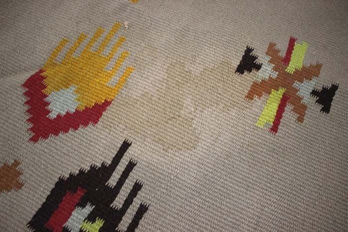 538.0 1940s Kilim Wool Carpet/Rug, Czechoslovakia photo