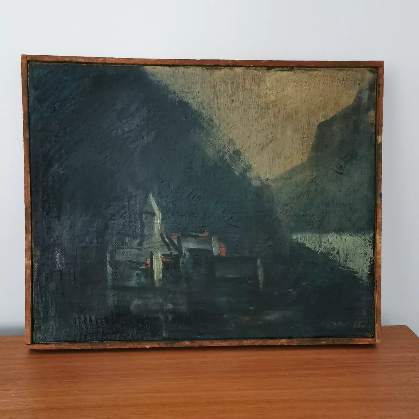Modernist Painted Landscape Of Bø, Vågø, Faroe Islands By Danish Artist Per Damm