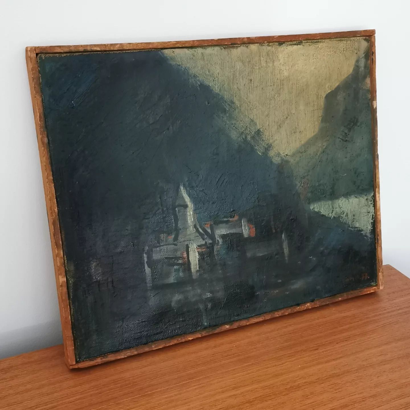 Modernist Painted Landscape Of Bø, Vågø, Faroe Islands By Danish Artist Per Damm photo furniture