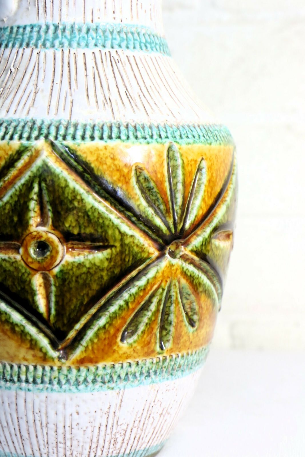 Mid Century French Vallauris Ceramic Pitcher From The 1950's Period Beautiful Colouring photo buy