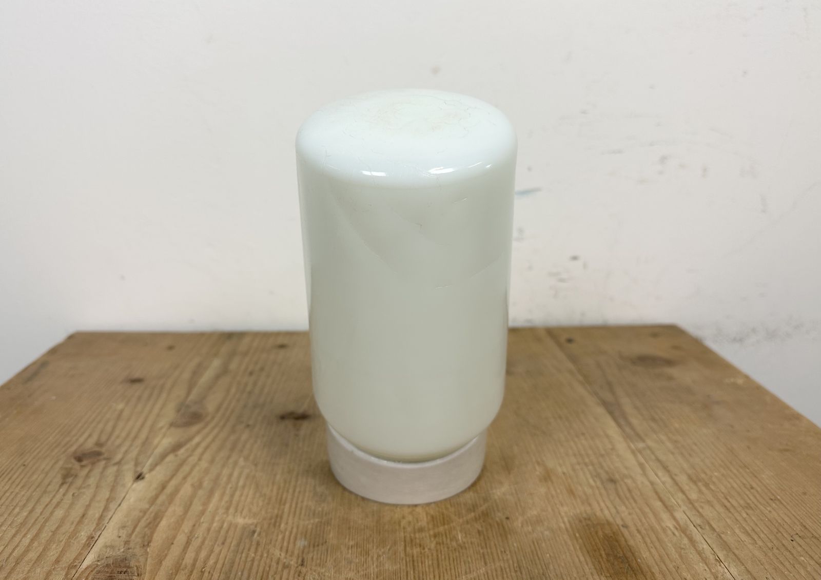 Vintage White Porcelain Wall Light With Milk Glass, 1970s, 4x photo vinterior