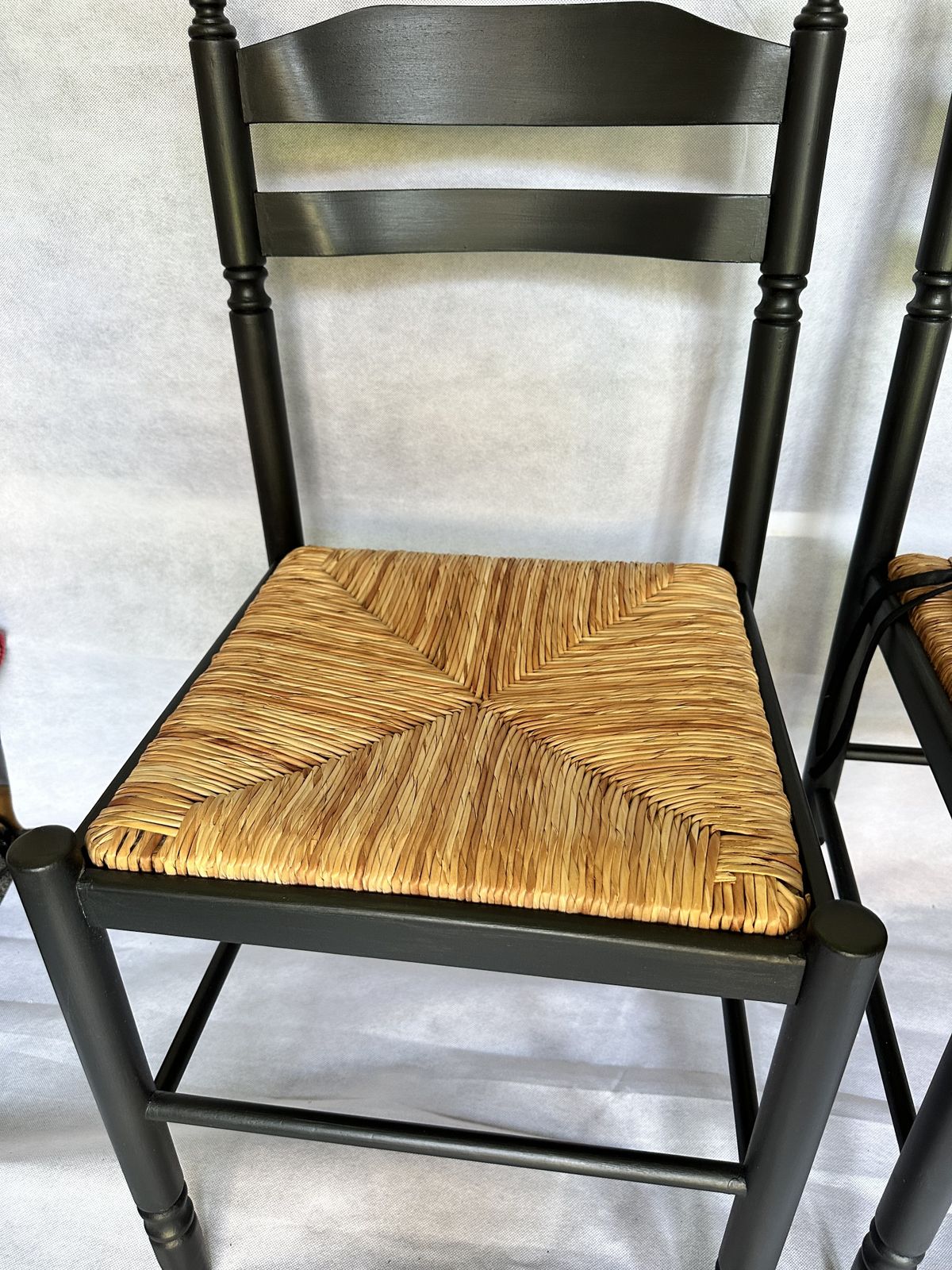 French Rustic Country Style Farmhouse Chairs, Black X 4 photo furniture