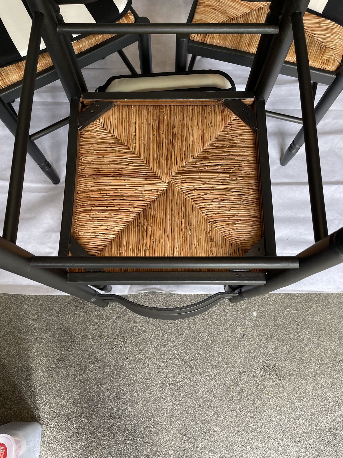 French Rustic Country Style Farmhouse Chairs, Black X 4 photo 150.0