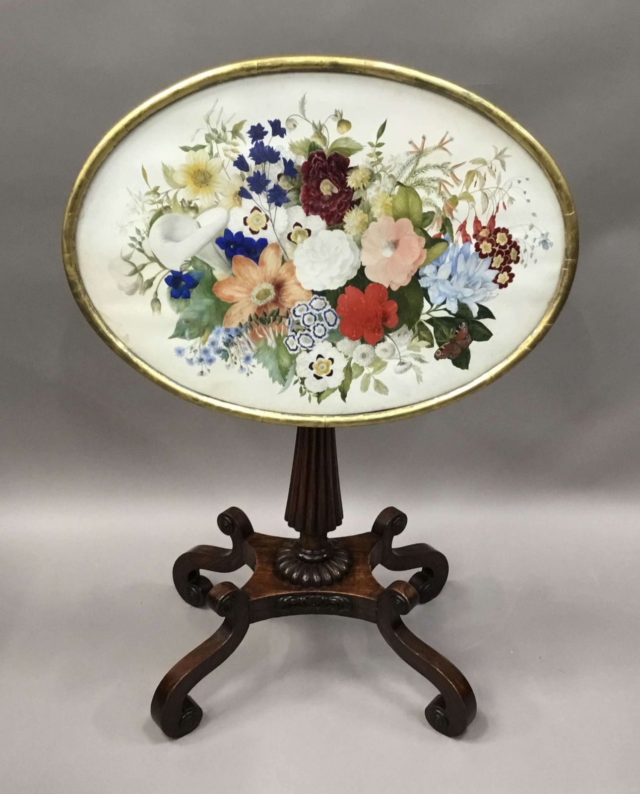 Splendid Regency Painted Top Oval Occasional Table