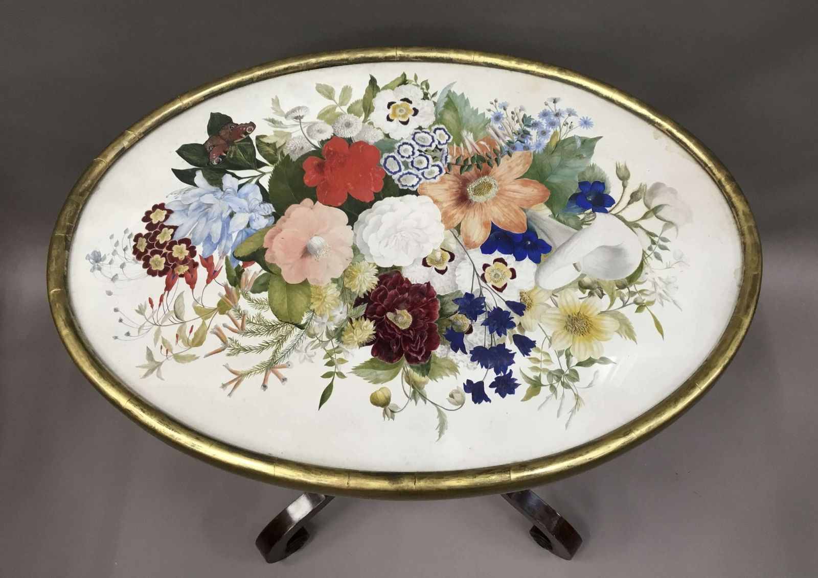 4345.0 Splendid Regency Painted Top Oval Occasional Table photo