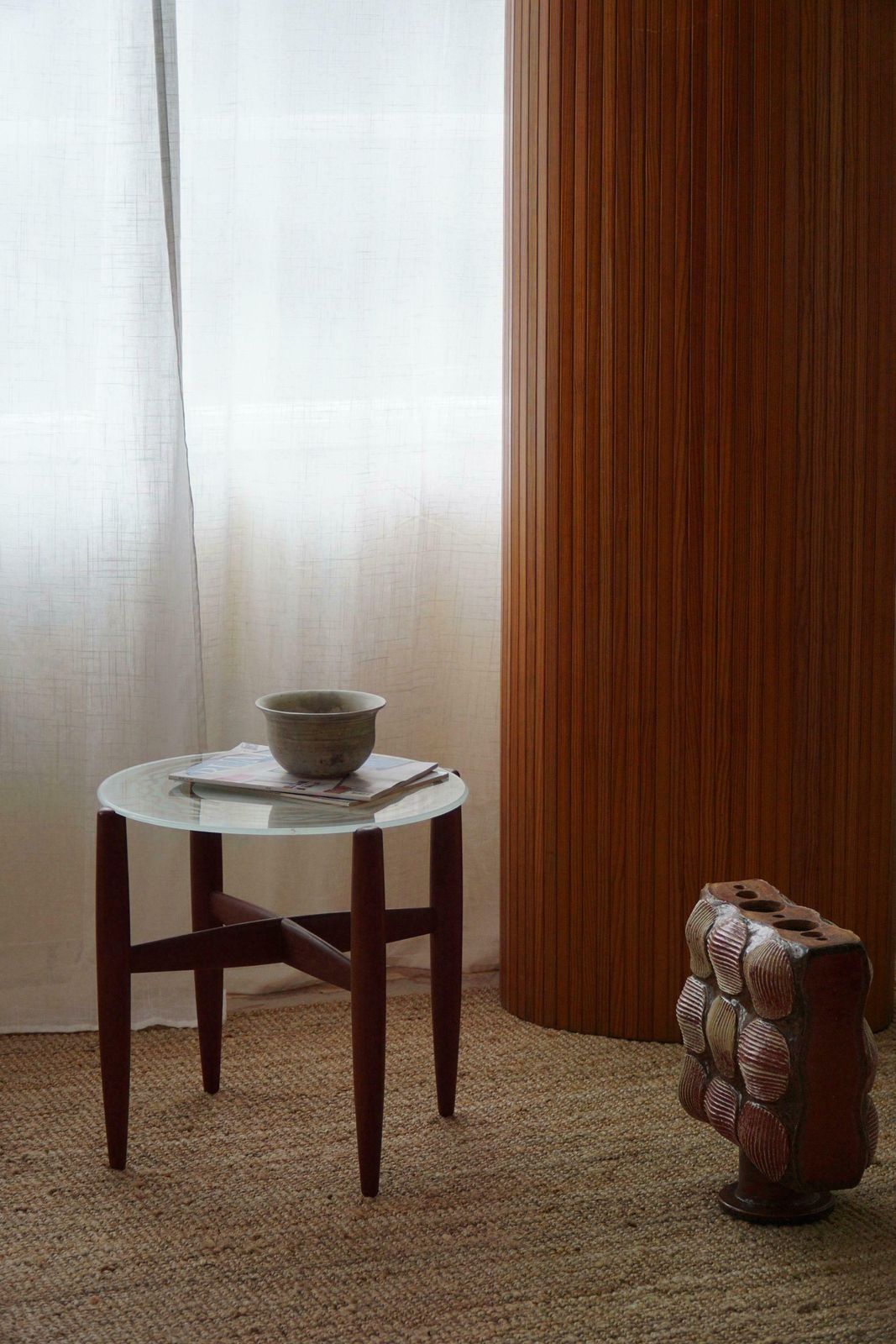 Side Table In Teak & Glass, Danish Mid Century Modern, Made In The 1960s photo Furniture
