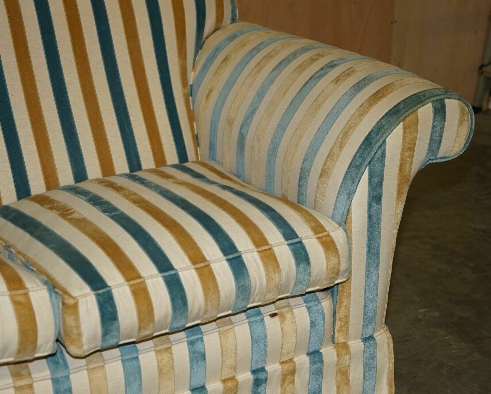 1 Of 2 Stunning Mulberry Home Designer Contemporary Striped Two Seater Sofas photo buy