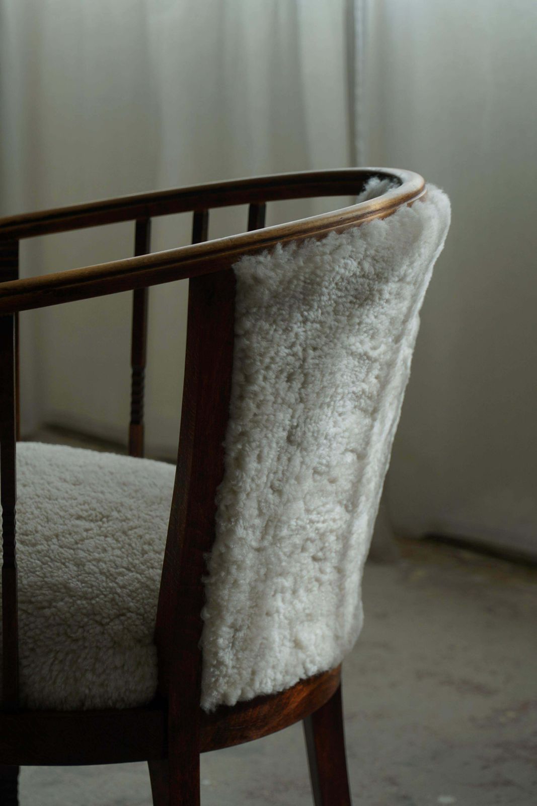 4287.0 Pair Of Danish Armchairs In Beech, Reupholstered Lambswool, Jugendstil, 1900s photo