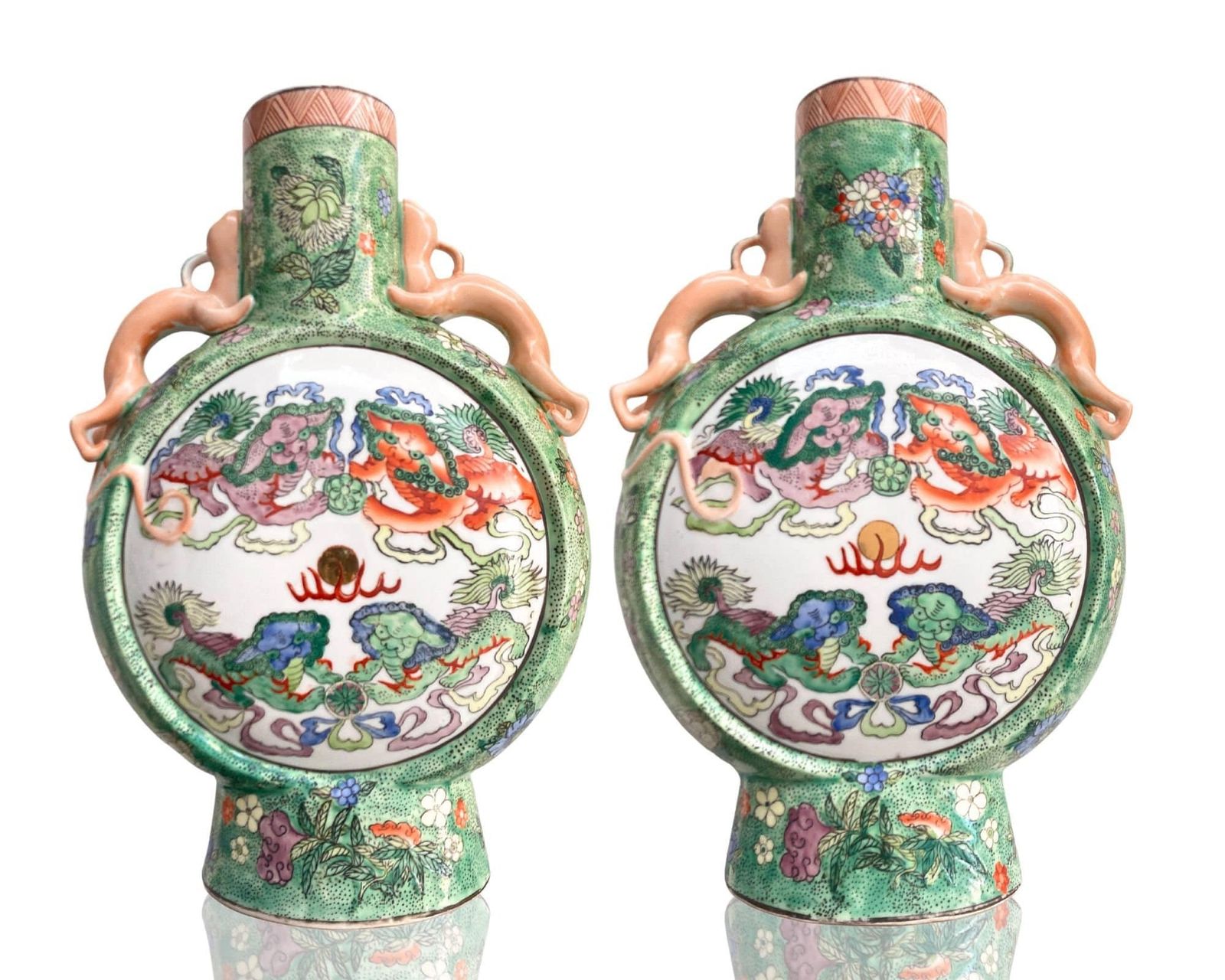 Paar Maanvaas | Een Paar Chinese Vazen | 2 Stuks | Mid Century photo furniture