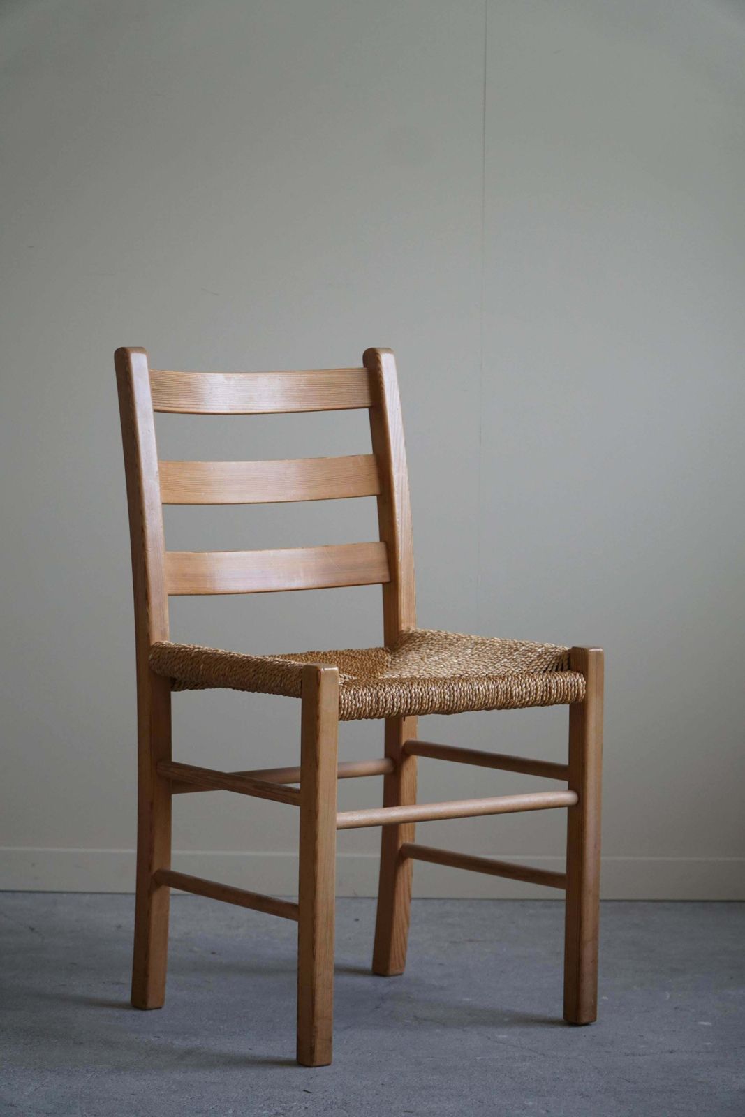 photo vinterior Set Of 10 Dining Chairs In Pine & Seagrass Seats, Danish Mid Century, 1960s