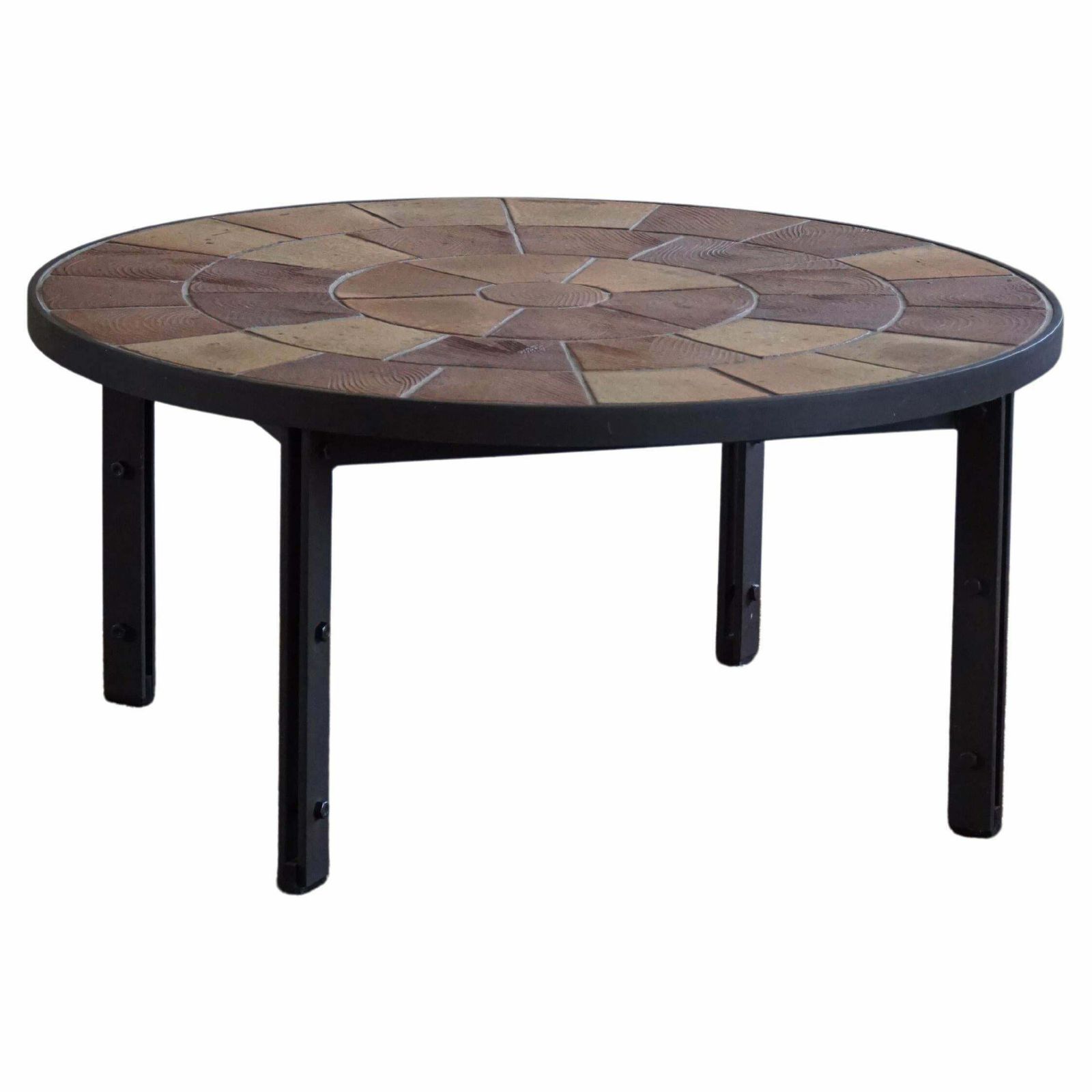Danish Modern, Sofa Table In Steel & Ceramic Tiles, Made By Sallingbroe, 1970s