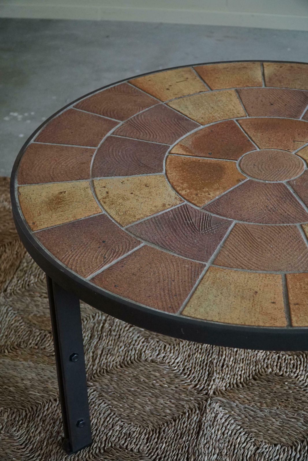 Danish Modern, Sofa Table In Steel & Ceramic Tiles, Made By Sallingbroe, 1970s photo buy