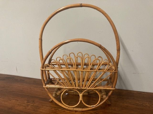 Modern Design Magazine Rack In Bamboo From The 1960s, In Perfect Condition