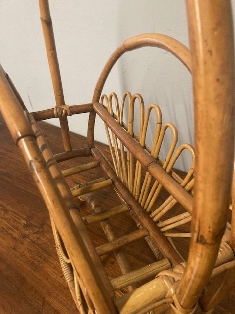 Modern Design Magazine Rack In Bamboo From The 1960s, In Perfect Condition photo Home Decor