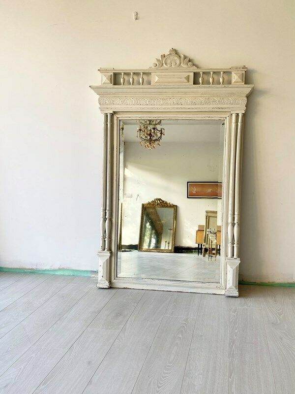 Antique French Painted Henri II Mirror