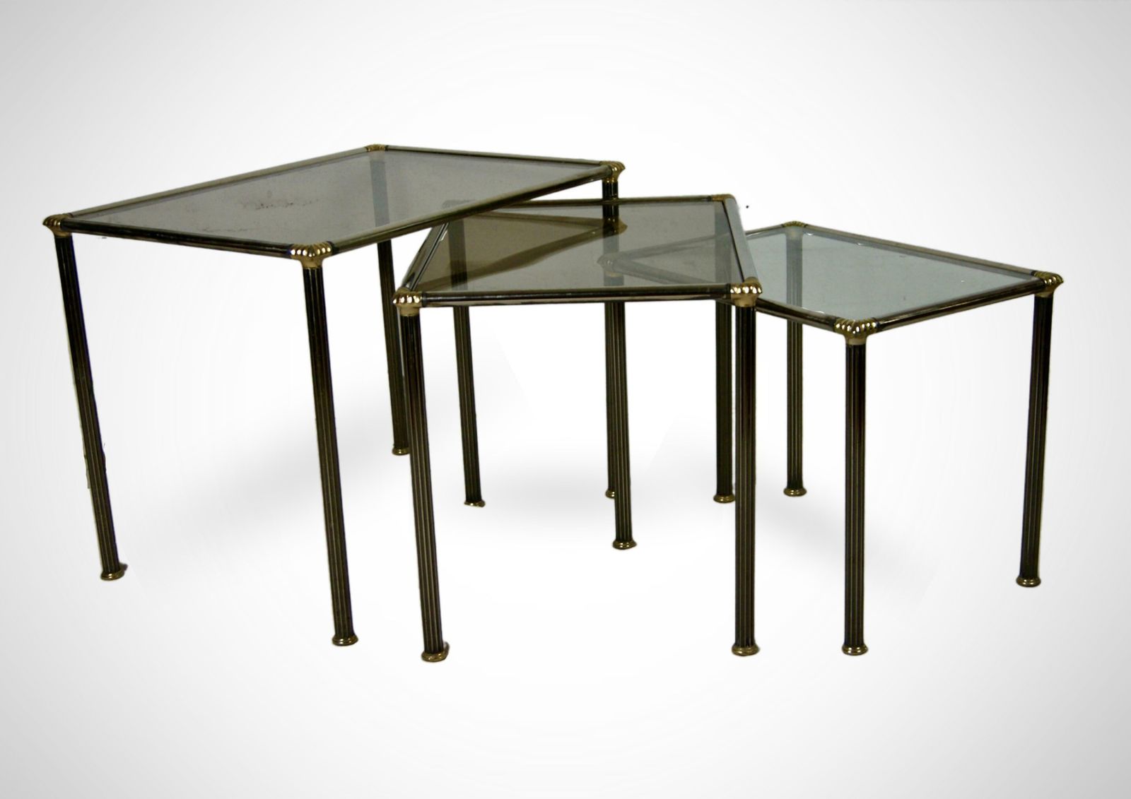 Maison Charles France Set Of 3 Nesting Tables, 1970s French Nest Of Tables photo furniture