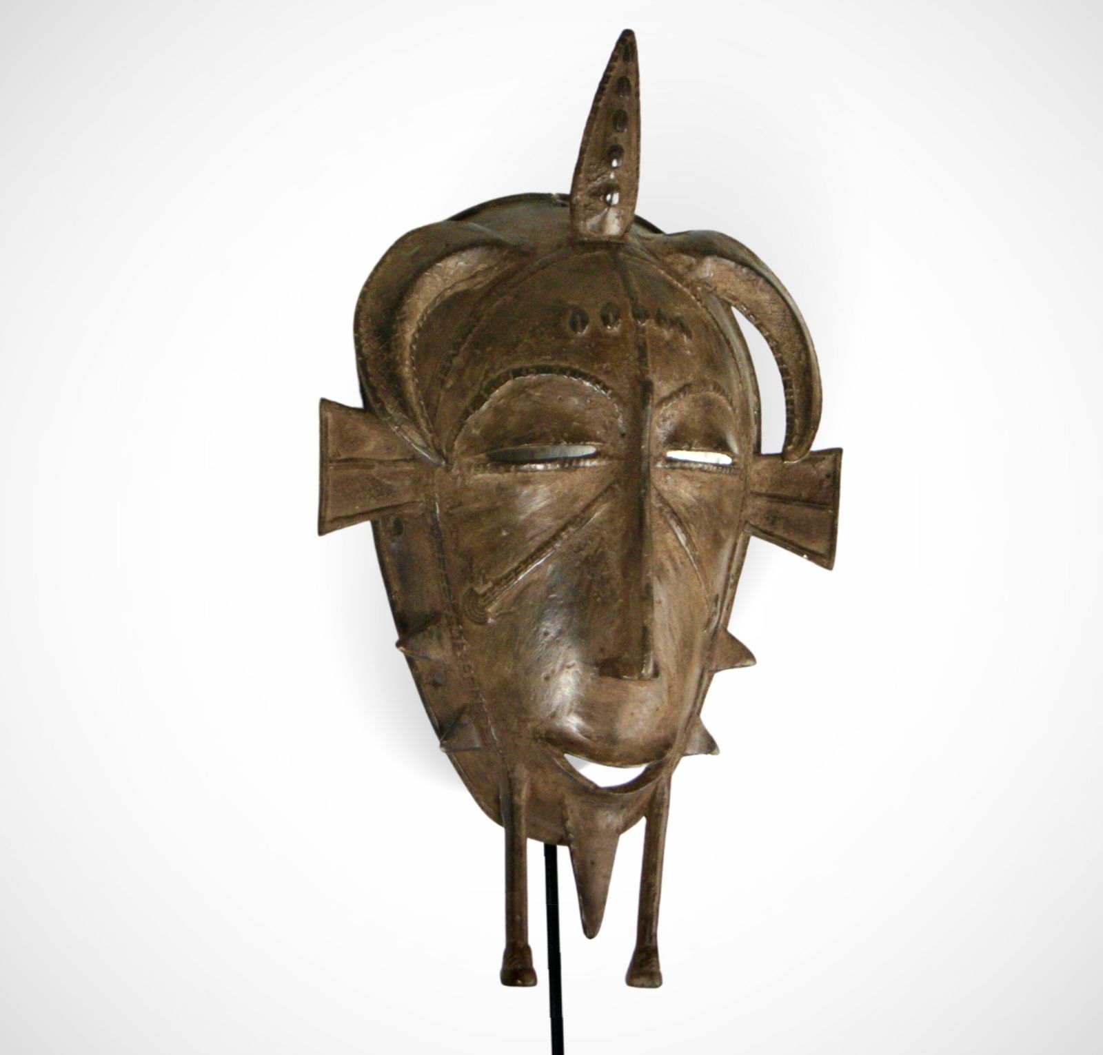 West Africa Senufo Cast Bronze Face Mask Kpelie, Circa 1940s photo 1650.0