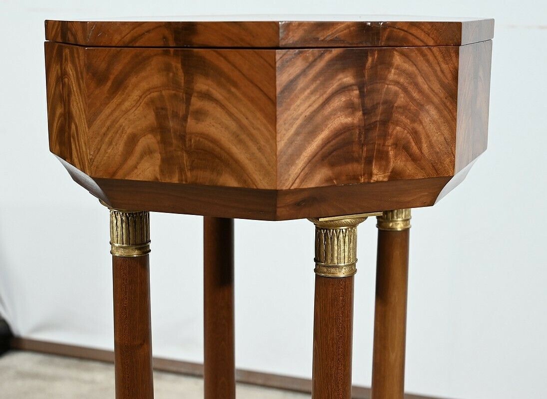 Small Powder Pedestal Table, Empire Style – 2nd Half Of The 19th Century photo vintage